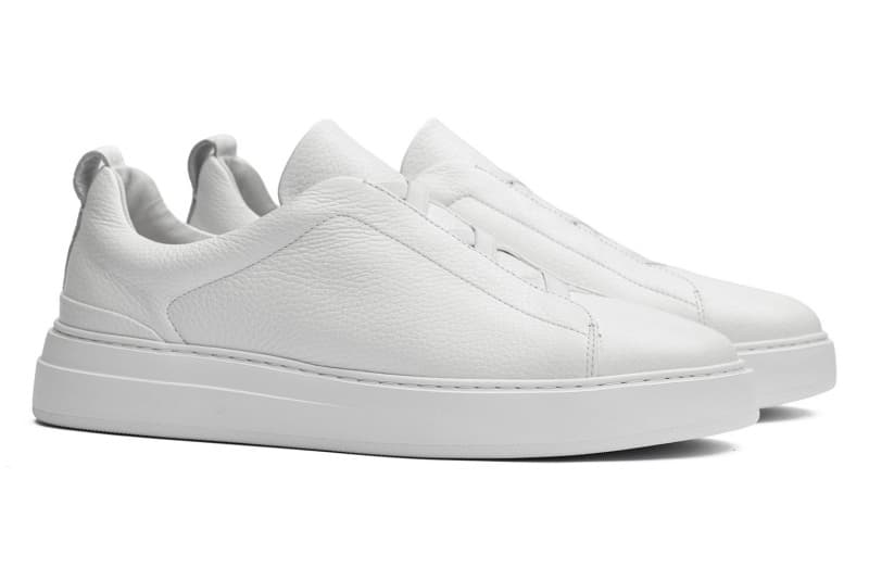 White natural leather sneakers