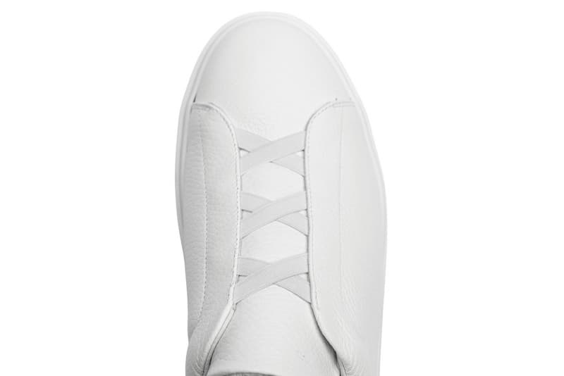 White natural leather sneakers