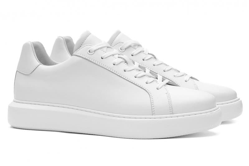 White natural leather sneakers