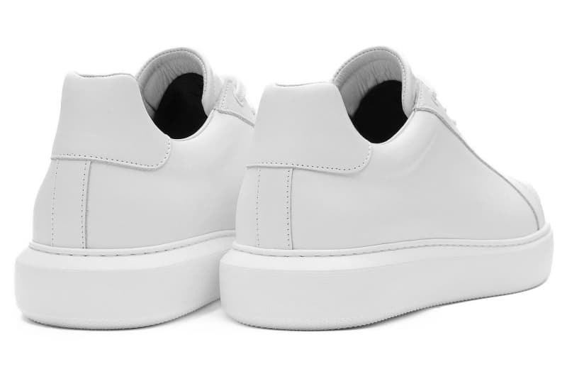 White natural leather sneakers