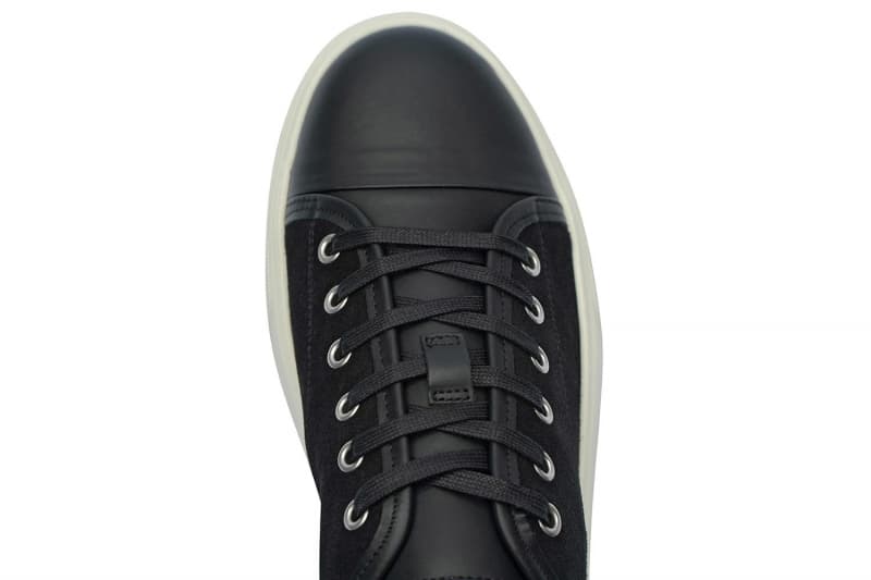 Black leather and suede sneakers