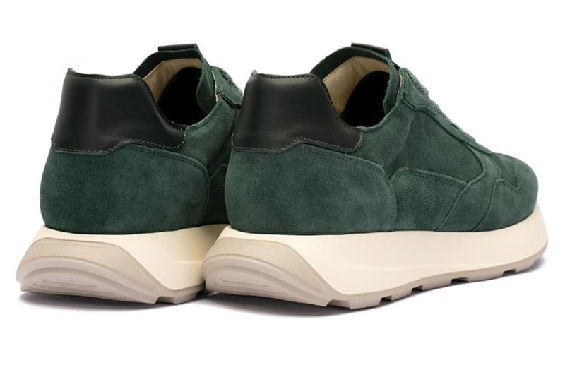 Green suede sneakers