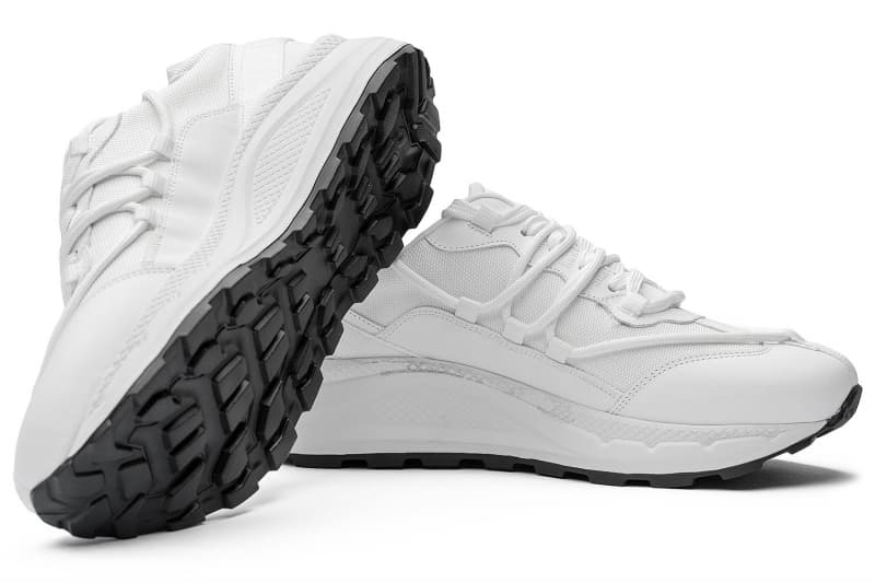 White natural leather sneakers