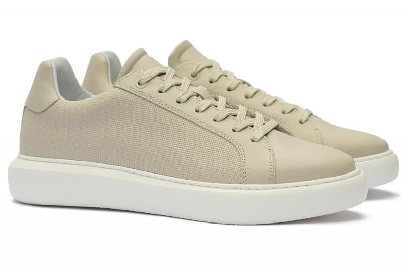 Natural leather beige sneakers