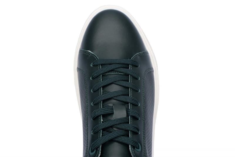 Green natural leather sneakers