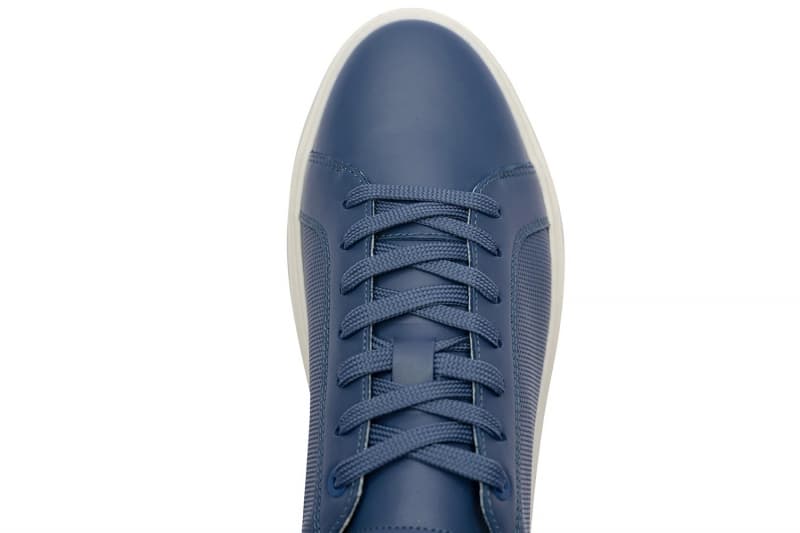 Blue natural leather sneakers