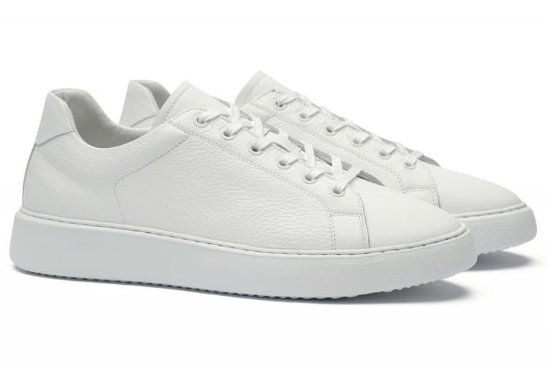 White natural leather sneakers