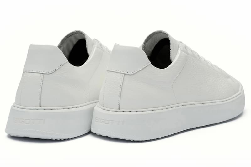 White natural leather sneakers
