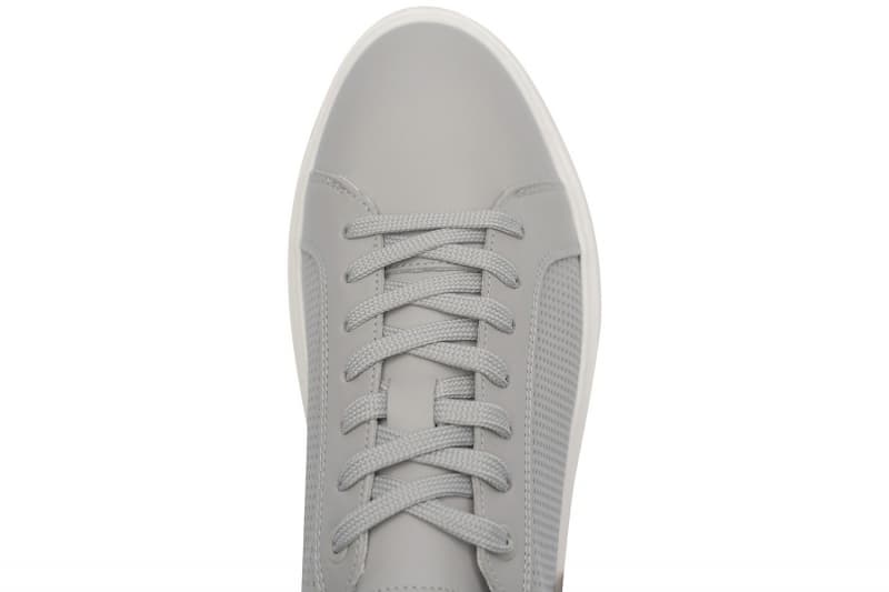 Grey natural leather sneakers