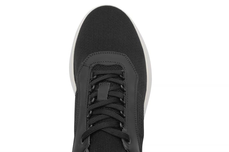Black genuine leather sneakers