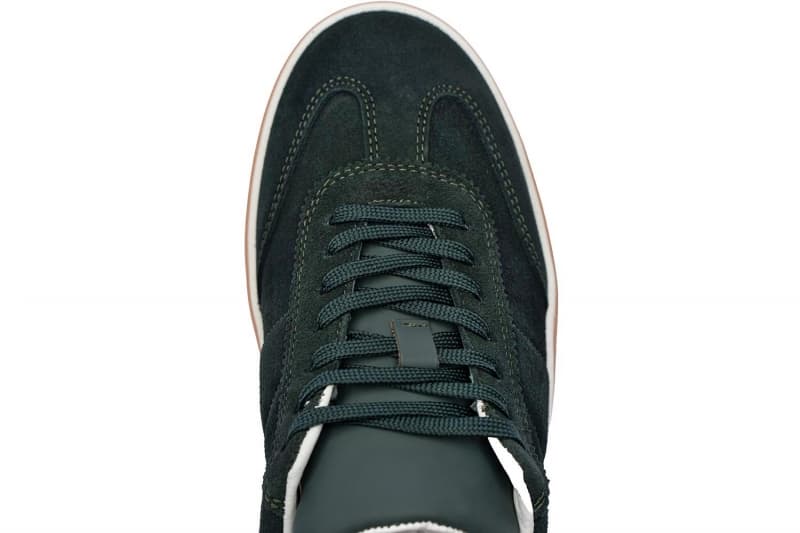 Green suede sneakers