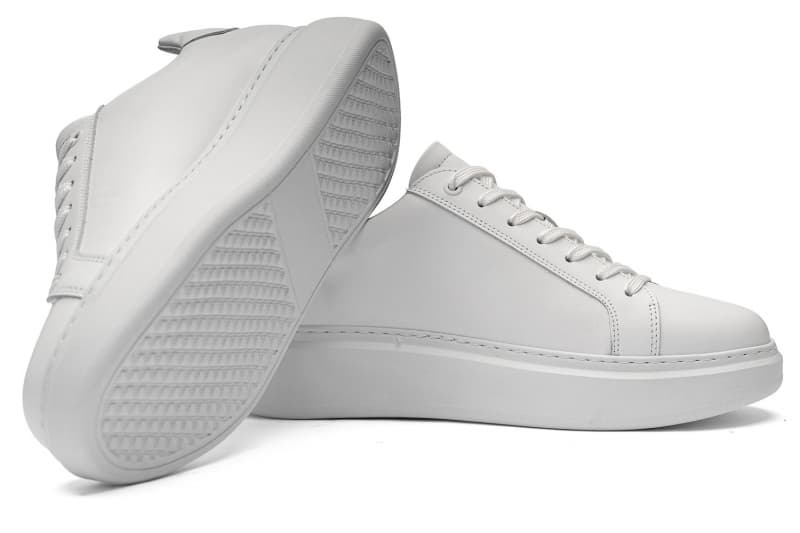White natural leather sneakers