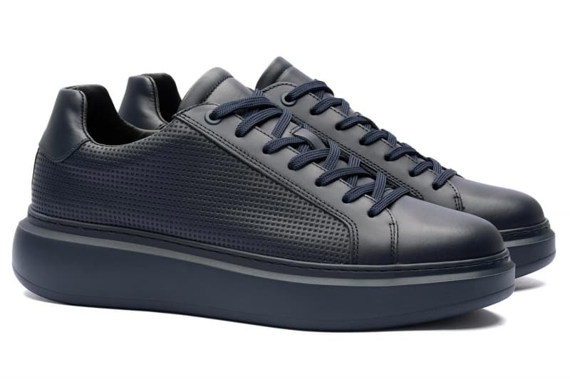 Navy Sneakers Genuine Leather
