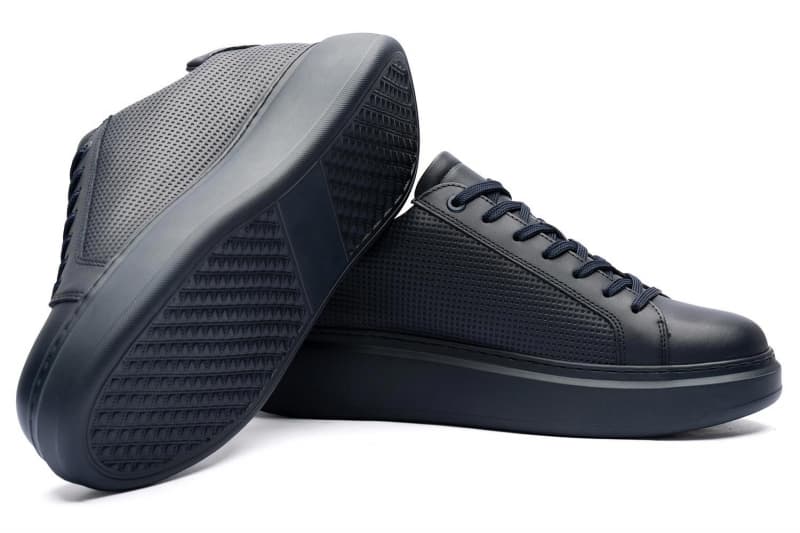 Navy Sneakers Genuine Leather