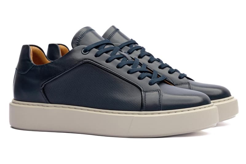 Navy Sneakers Genuine Leather