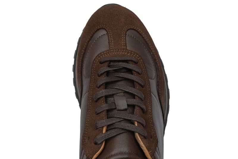Brown natural leather sneakers