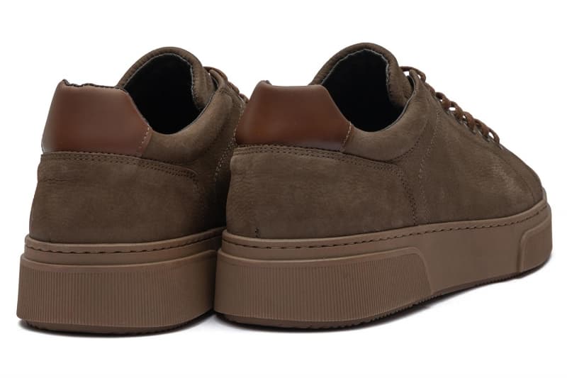 Brown Nubuck Leather Sneakers