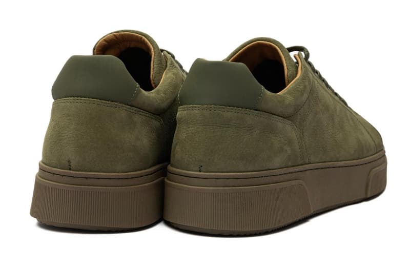 Khaki nabuk leather sneakers