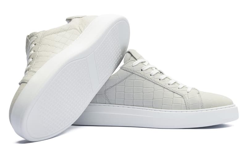 Grey natural leather sneakers