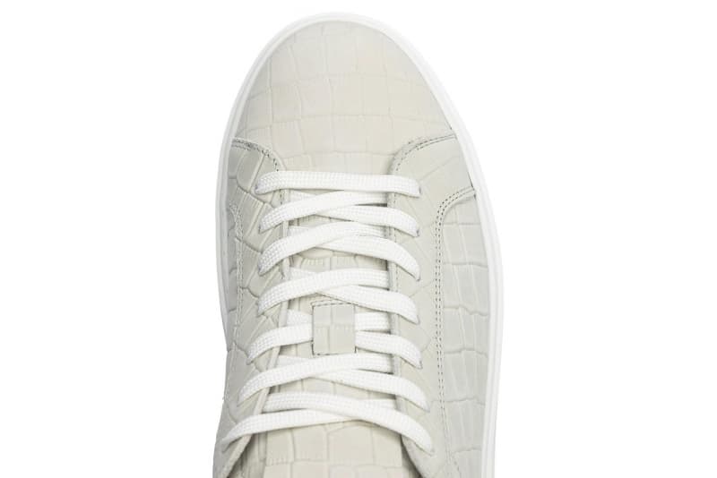 Grey natural leather sneakers