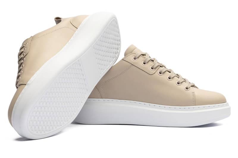 Natural leather beige sneakers